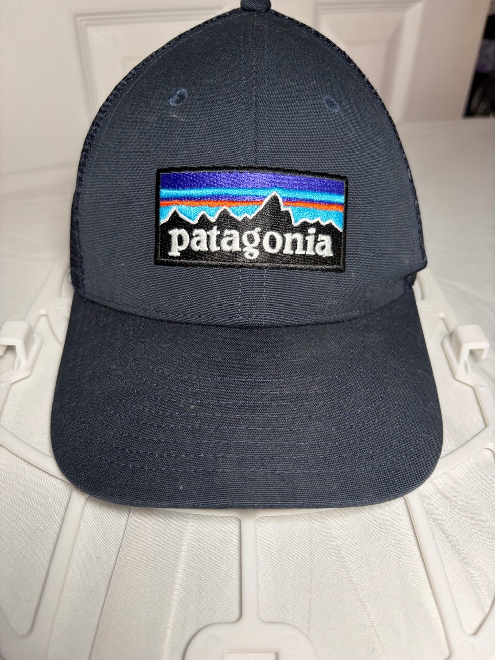 Patagonia Navy Patch Logo Trucker Hat, Adjustable Mesh Back
